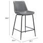 Zuo Modern Byron Counter Chair in Gray/Black, , large