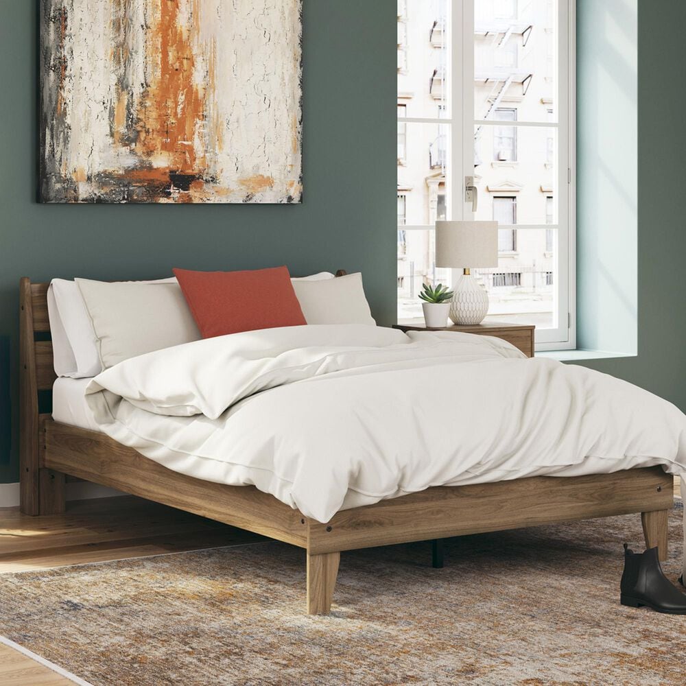 Ashley Deanlow Full Platform Panel Bed in Honey, , large