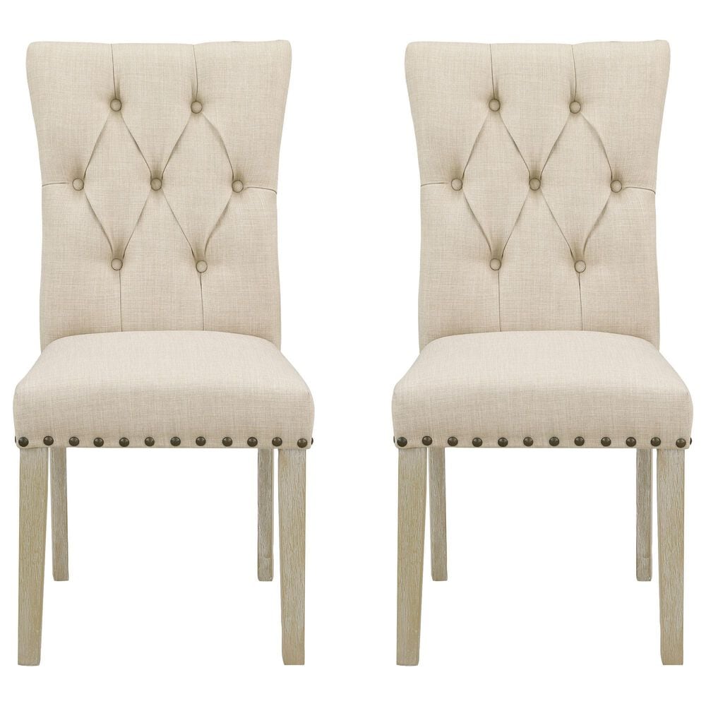 Valor Living Preston Side Chair with Burlap Cushion (Set of 2), , large