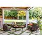 Ashley Horizon Hall Outdoor Sofa with Green Cushion in Brown, , large