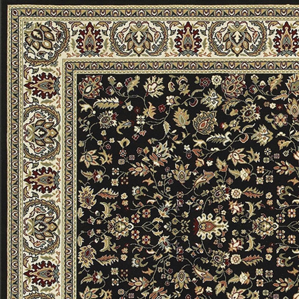 Oriental Weavers Kashan 108B 2&#39;3&quot; x 7&#39;6&quot; Black Runner, , large