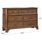 Hawthorne Furniture Telluride 7-Drawer Dresser in Vintage Oak, , large