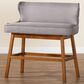 Baxton Studio Gradisca Bar Bench Banquette with Grey Cushion in Dark Walnut, , large