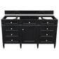 James Martin Vanities Brittany 60" Single Bathroom Vanity in Black Onyx with 3 cm Eternal Jasmine Pearl Quartz Top and Rectangle Sink, , large