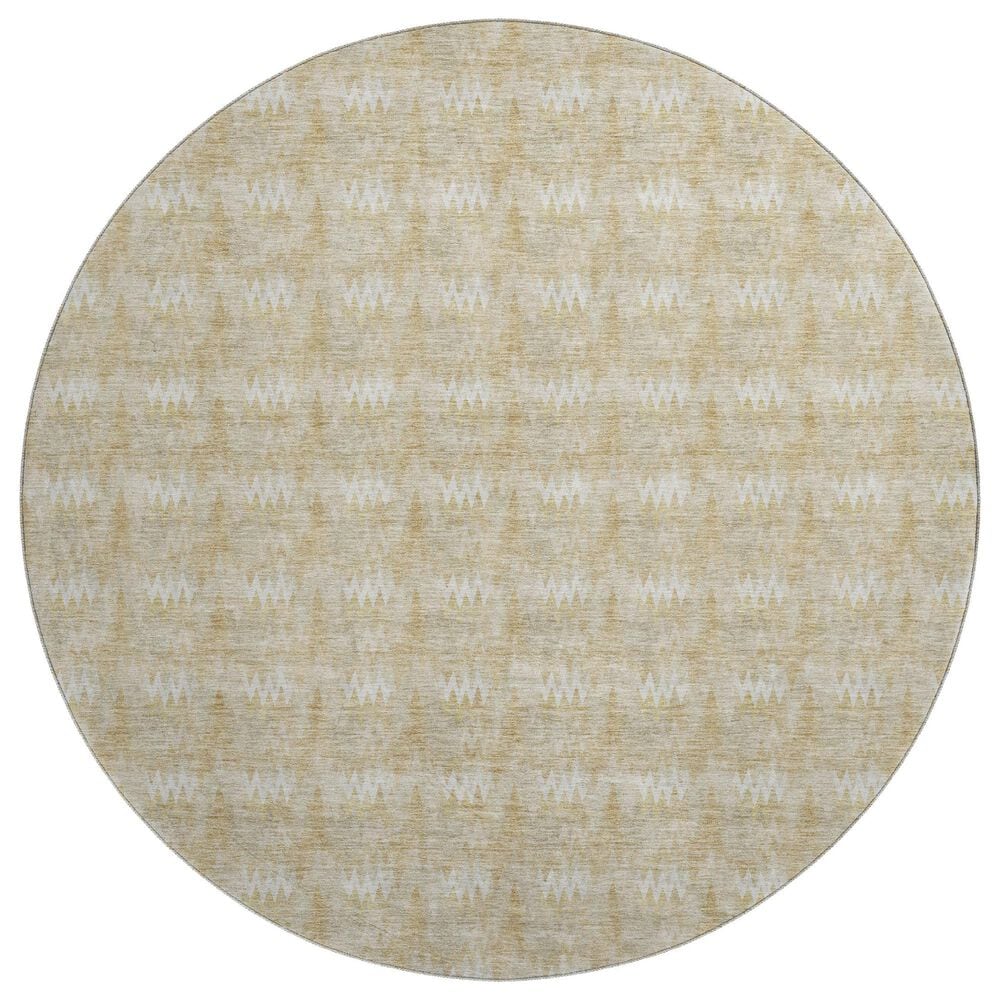 Dalyn Rug Company Soft Essentials Chevron Gold 8" Round Area Rug, , large