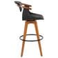 Lumisource Oracle Swivel Barstool with Black Cushion in Walnut and Black, , large