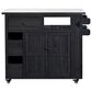 Hearth and Haven Outdoor Kitchen Island Cart with Extendable Stainless Steel Top and Adjustable Shelf in Black, , large