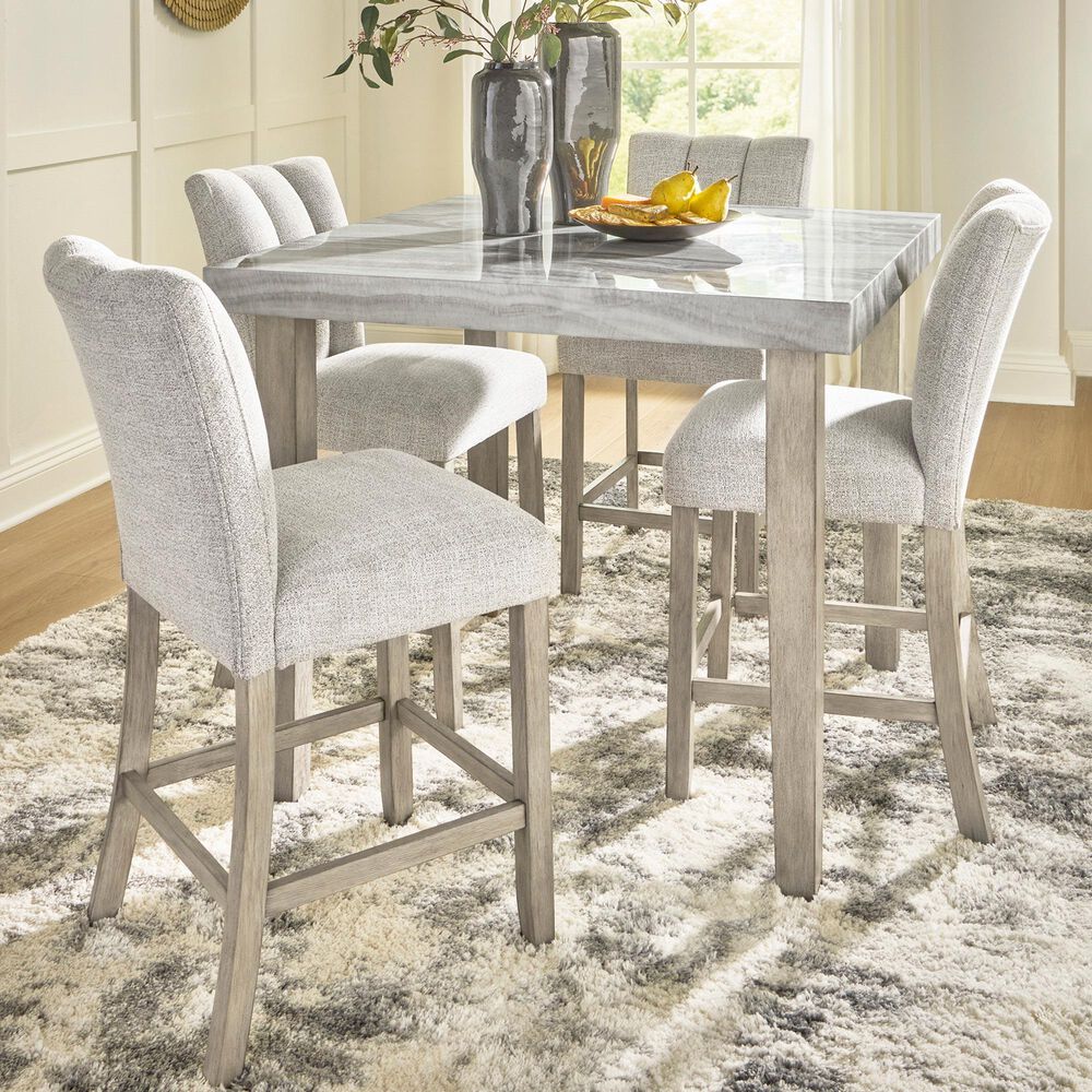 Ashley Larawyn Counter Height Table in Bisque, White and Gray - Table Only, , large