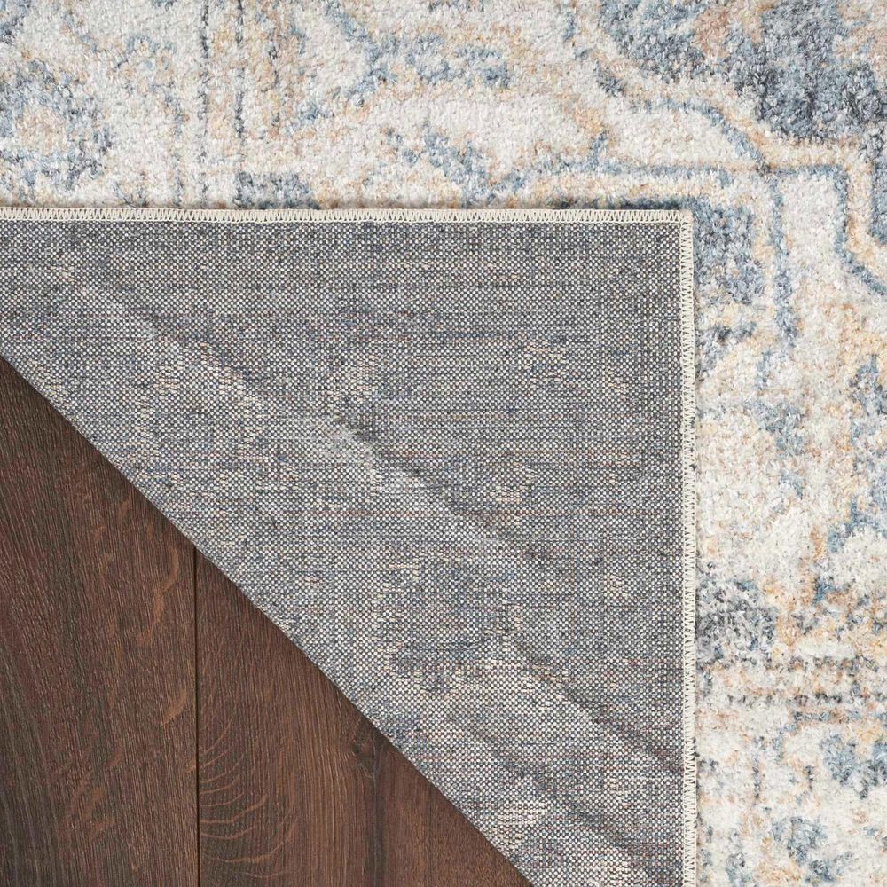 Nourison Astra Machine Washable 2&#39;2&quot; x 10&#39; Grey and Blue Runner, , large