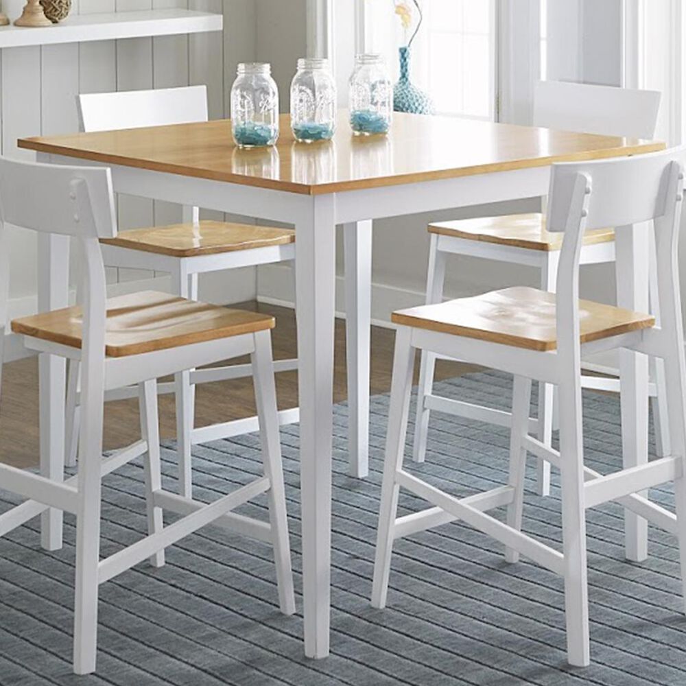 Tiddal Home Christy Counter Table in Light Oak and White - Table Only, , large