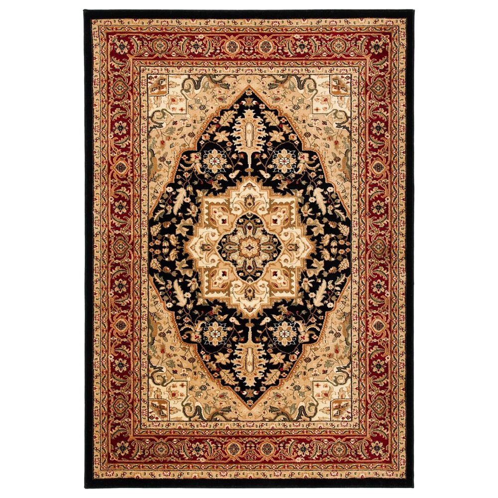 Safavieh Lyndhurst LNH330 4" x 6" Black and Red Area Rug, , large