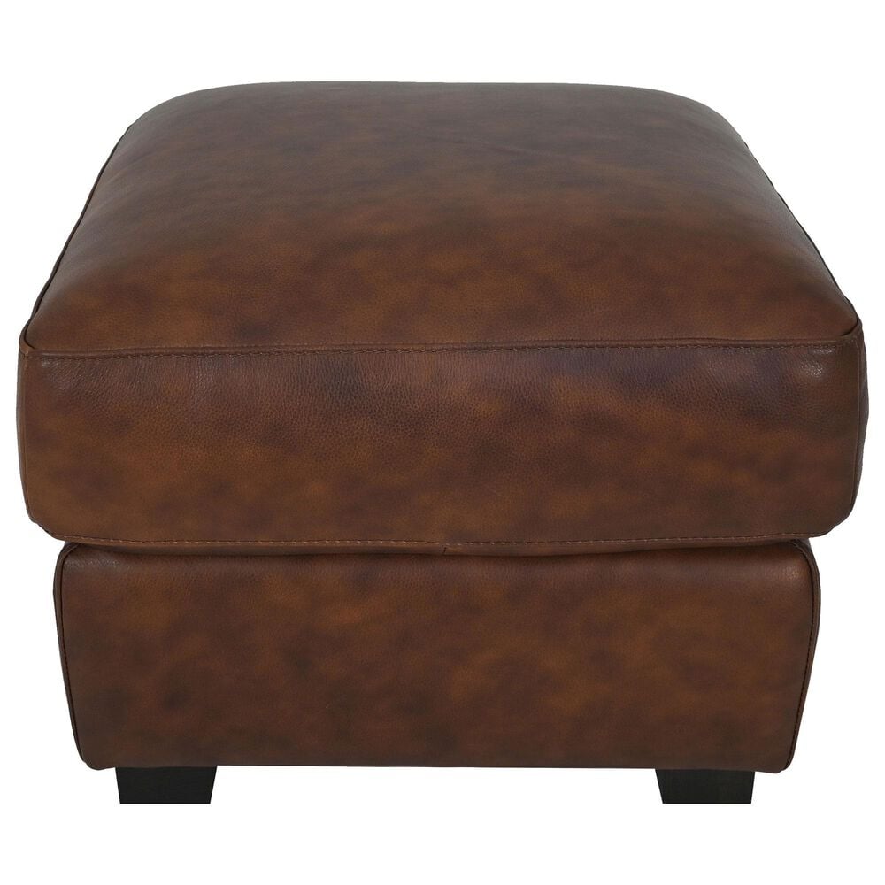Softline Carusso Leather Ottoman in Whiskey, , large