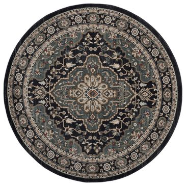 Safavieh Lyndhurst 7" Round Anthracite and Teal Area Rug, , large