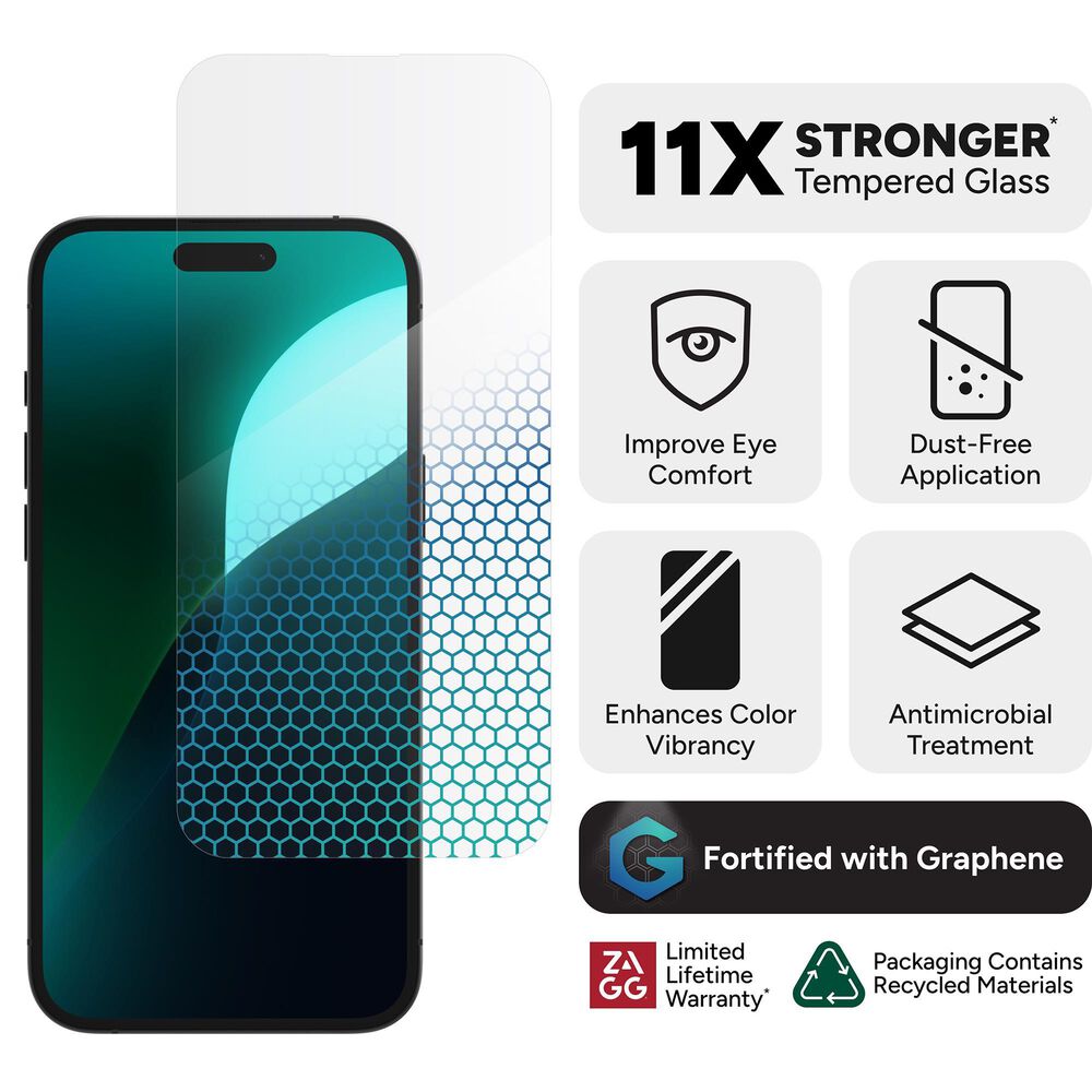 Zagg InvisibleShield XTR4 Antimicrobial Glass Screen Protector for Apple iPhone 16 Plus in Clear, , large