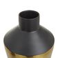 Maple and Jade 2-Piece Iron Decorative Vase Set in Matte Black and Gold, , large