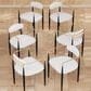 Morden Fort Modern Boucle Arm Chair with White Cushion in Black and Gold (Set of 6), , large
