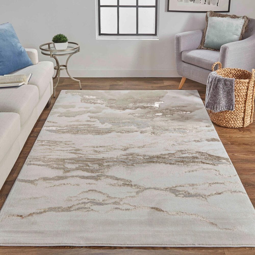 Feizy Aura 3727F 10&#39; x 13&#39;2&quot; Beige and Gold Area Rug, , large