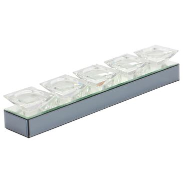 Maple and Jade Glam Rectangular Candle Holder Inverted Pyramid Plates in Clear, , large