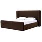 37B Bacall Queen Upholstered Wingback Platform Bed in Cola, , large
