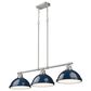 Golden Lighting Duncan 3-Light Pendant with Matte Navy Shade in Pewter, , large