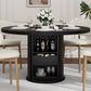 GARVEE 47" Round Dining Table with Storage Base in Black - Table Only, , large