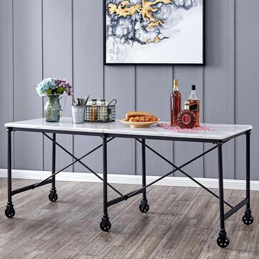 Southern Enterprises Ellisman Kitchen Island in Black/White, , large