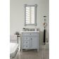 James Martin Vanities Brittany 30" Single Bathroom Vanity in Urban Gray with 3 cm Arctic Fall Solid Surface Top and Rectangle Sink, , large