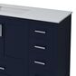 Lexora Home Jacques 84" Double Bathroom Vanity in Navy Blue with 2 cm White Cultured Marble Top and Rectangular Sinks, , large