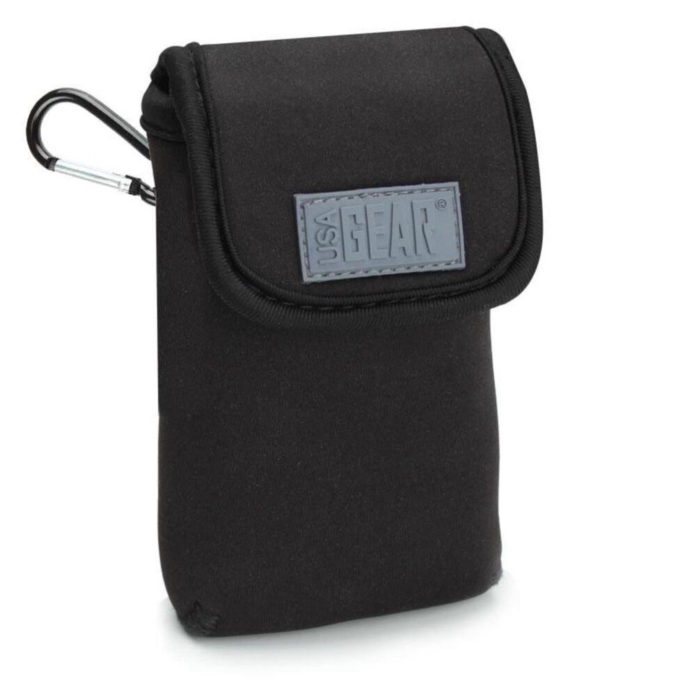 USA Gear Neoprene Slim Camera Case with Carabiner Clip , , large