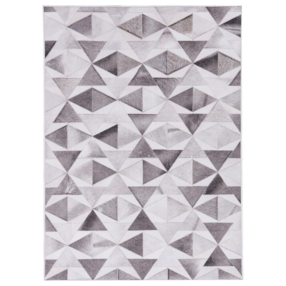 Linon Rugs Laredo LO15 5" x 7" Gray and Ivory Area Rug, , large