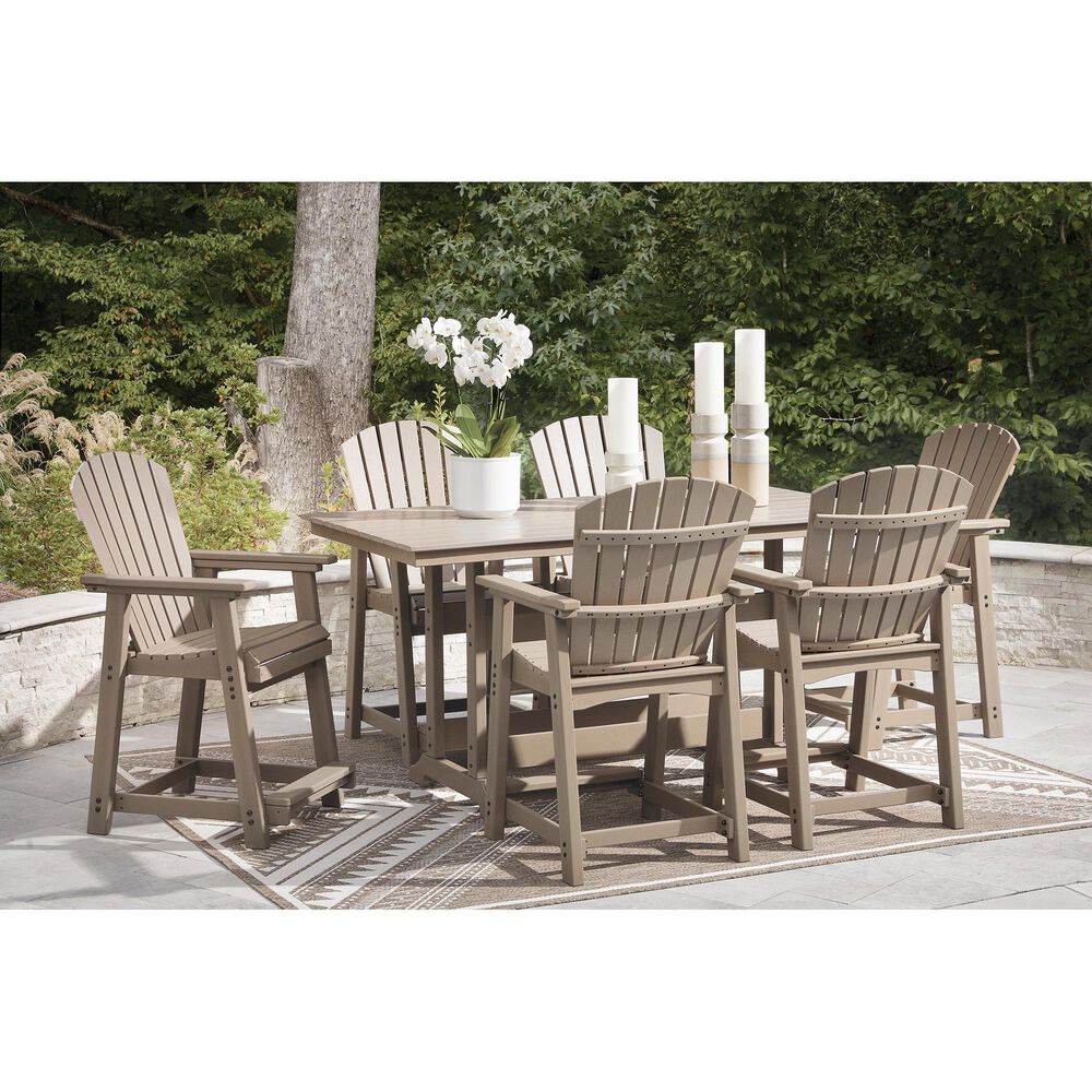 Ashley Seacliff Beach Barstool in Medium Brown (Set of 2), , large