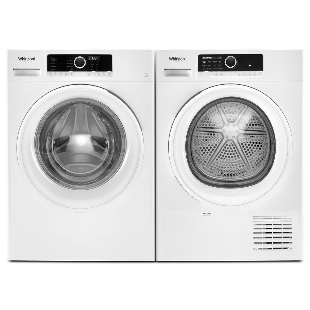 Whirlpool 1.9 Cu. Ft. Compact Front Load Washer and 4.3 Cu. Ft. Electric Dryer Laundry Pair in White, , large