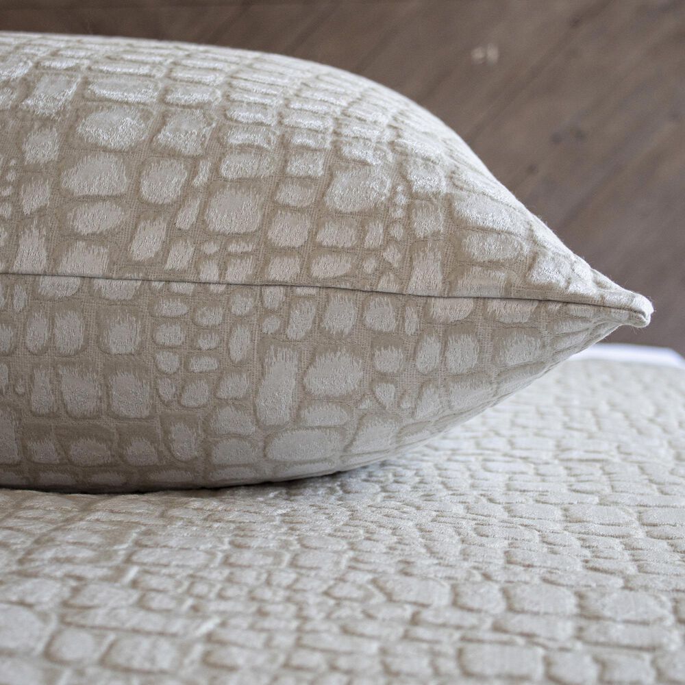 Ann Gish Croc 30" x 30" Square Throw Pillow in Quartz, , large