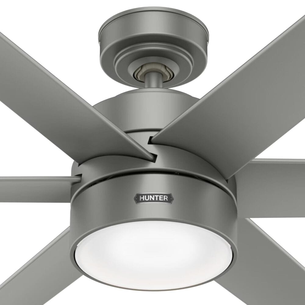 Hunter Solaria 72&quot; Outdoor Ceiling Fan with LED Light in Matte Silver, , large