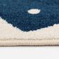 Central Oriental Terrace Tropic Friendly Fish 7"10" x 9"10" Snow and Sapphire Area Rug, , large