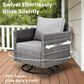 HOMLUX 3-Piece Patio Conversation Set with Square-Arm Swivel Rocking Chairs in Dark Gray, , large