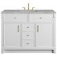 James Martin Bellshire 48" Single Bathroom Vanity in Bright White with 3 cm Victorian Silver Silestone Top, Rectangular Sink and FreePower Wireless Charger, , large