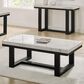 Steve Silver Lucca Cocktail Table in White Marble and Espresso, , large