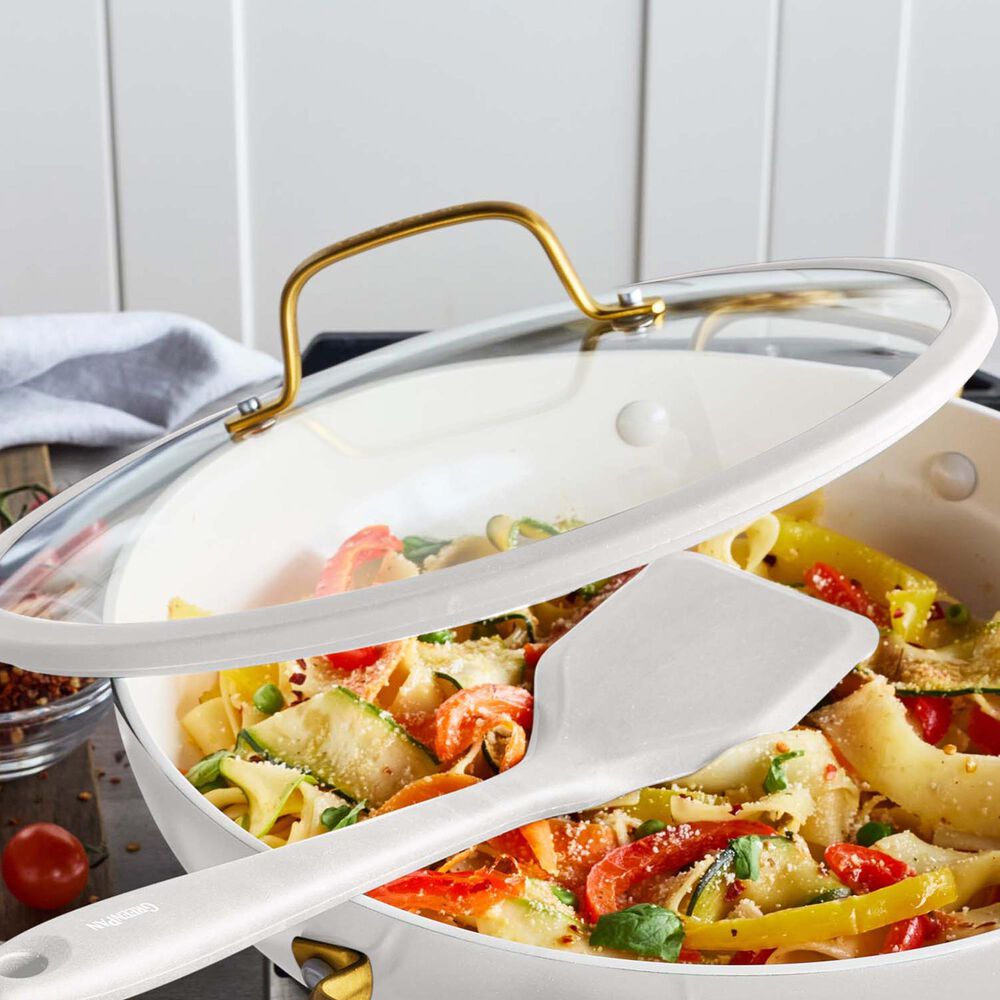 Green Pan Reserve Pro 11" Ceramic Nonstick Everyday Pan with Lid in Cream, , large