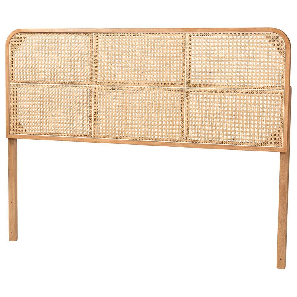 Baxton Studio Lainer Queen Panel Headboard in Natural Brown, , large