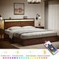 HOMLUX King 4-Drawer Storage Bed with LED Headboard and Charging Station in Rustic Brown, , large