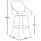 LumiSource Hannah Swivel Counter Stool with White Faux Leather Upholstery in Gold (Set of 2), , large