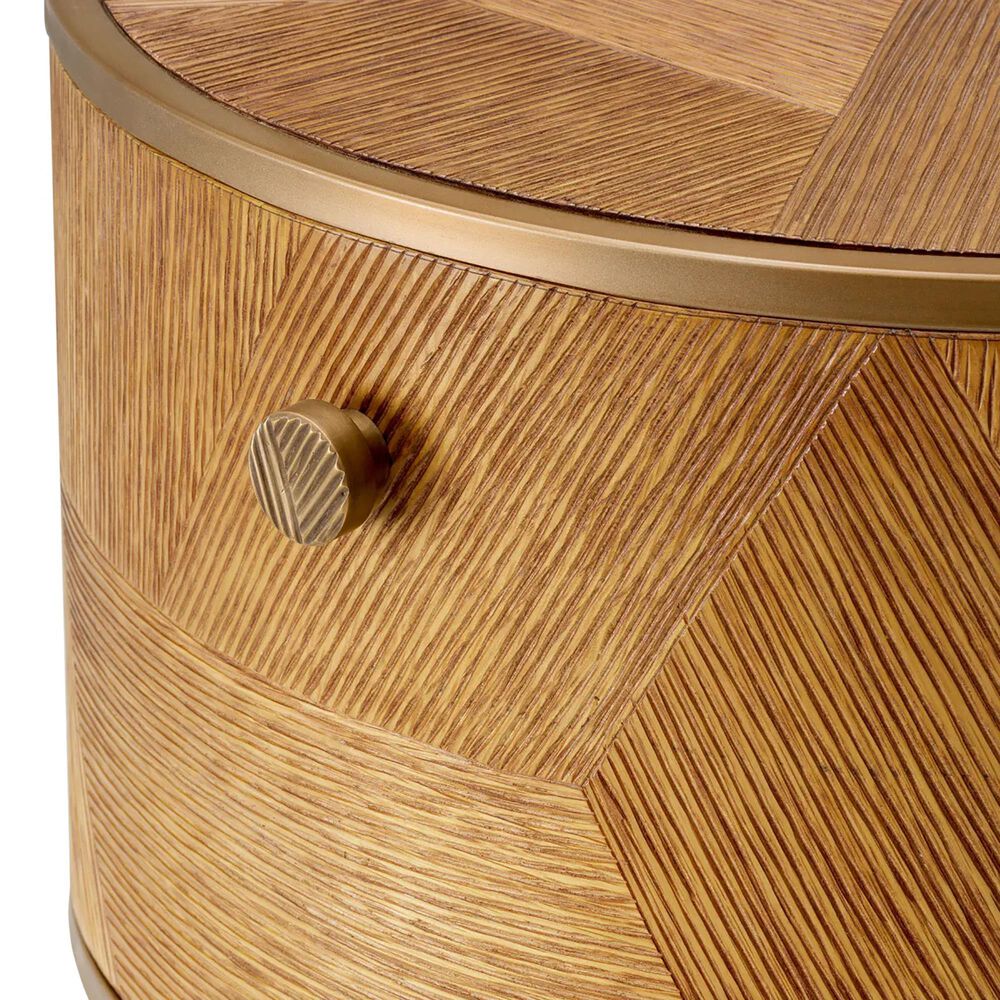 Eichholtz Velutto 1 Drawer Nightstand in Caramel and Brushed Brass, , large