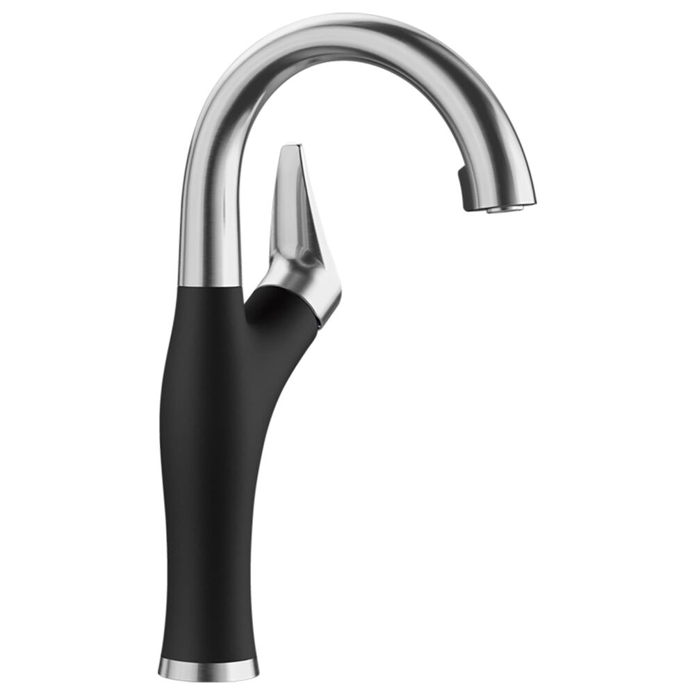 Blanco Artona 1.5 GPM Bar Faucet in Stainless Steel and Coal Black, , large