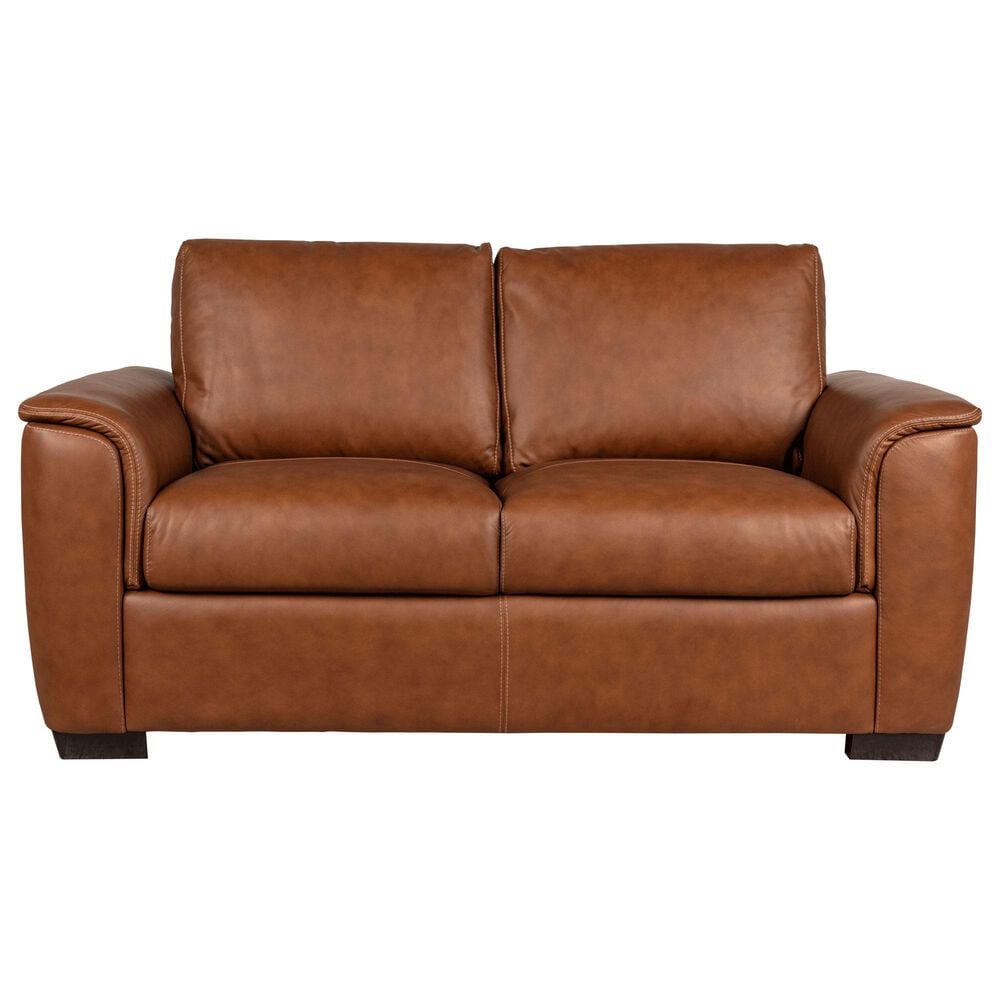 Flexsteel Henry Stationary Loveseat in Caramel, , large