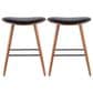 Lumisource Saddle Counter Stool with Black Cushion in Walnut and Black (Set of 2), , large
