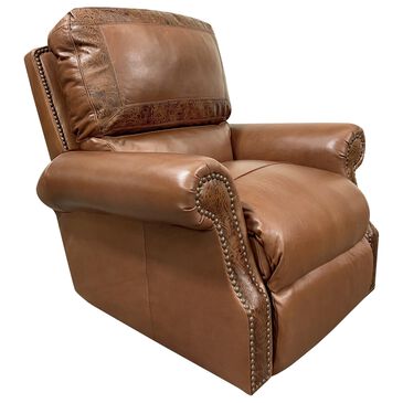 USA Premium Leather 7500 Power Leather Recliner in Almond and Pasiley, , large