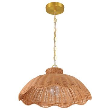 Creative Coop Penelope 1-Light Large Pendant Light with Natural Shade, , large