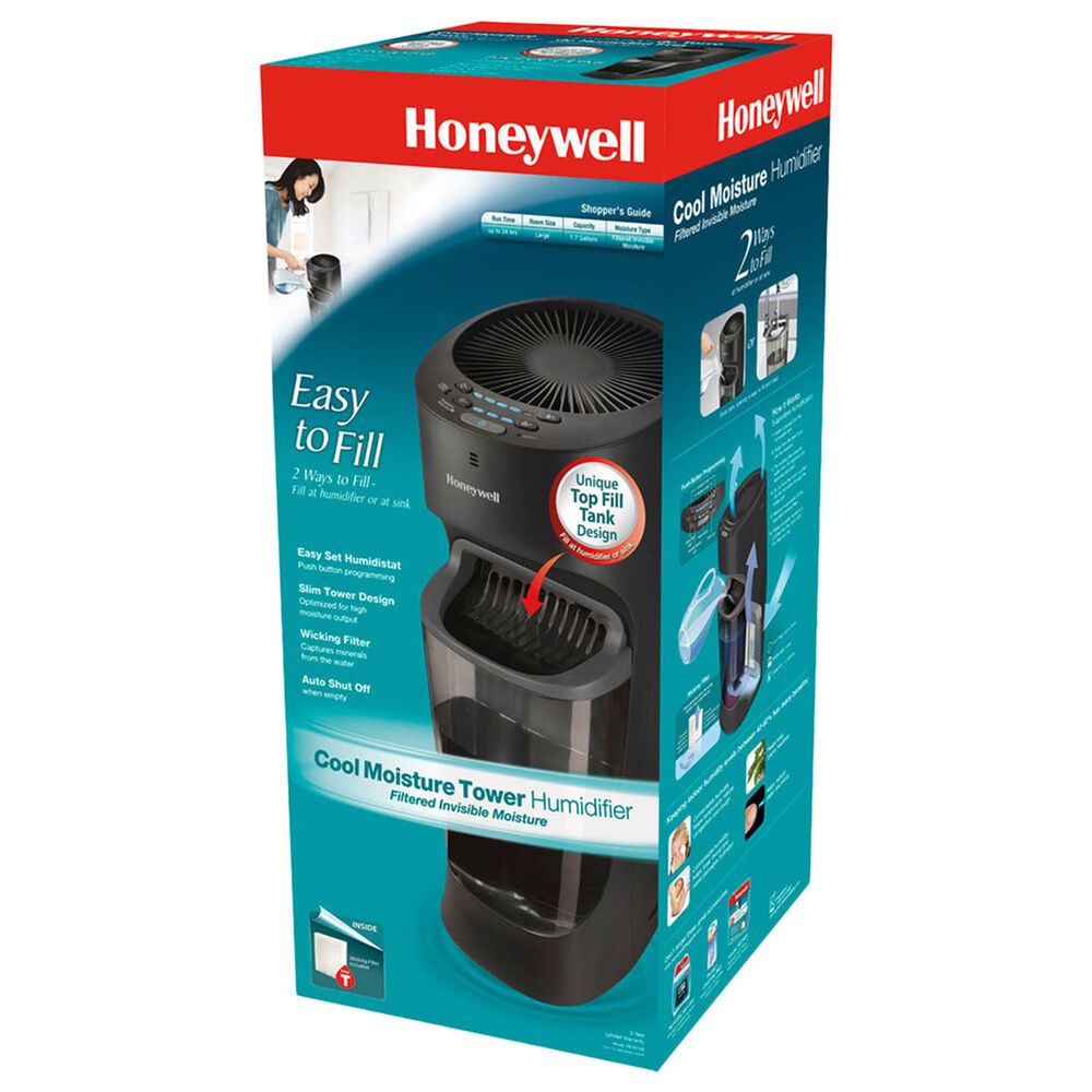 Honeywell Top Fill Cool Moisture Tower Humidifier in Black, , large