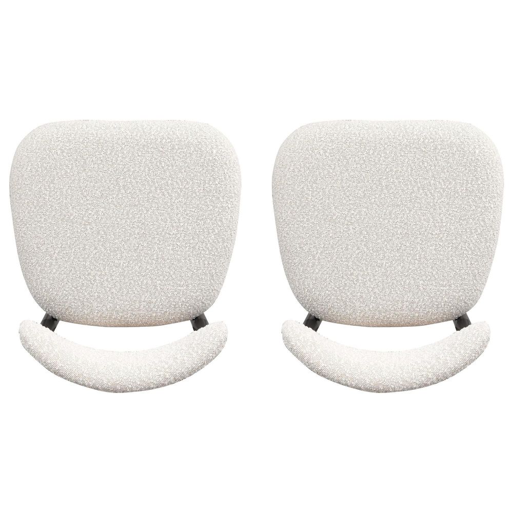 Morden Fort 26" Armless Counter Stool with White Boucle Fabric in Black and Gold (Set of 2), , large